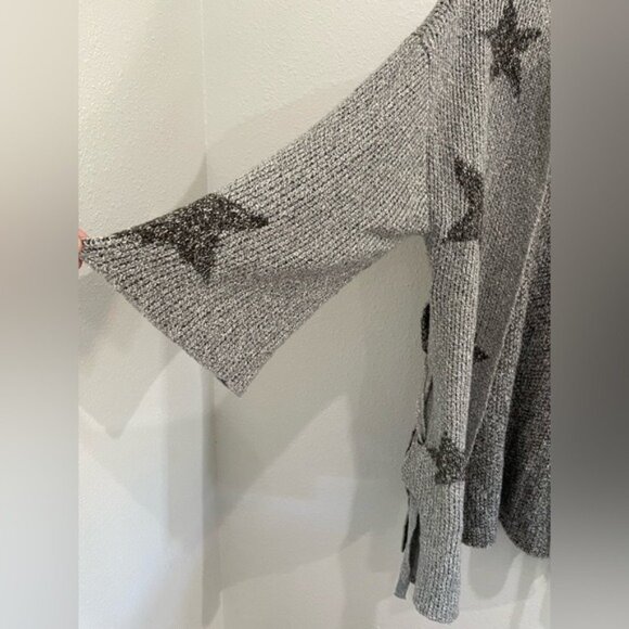 Cupcakes and Cashmere Star Knit Cardigan Western Boho Neutral Sweater Casual - Picture 3 of 7